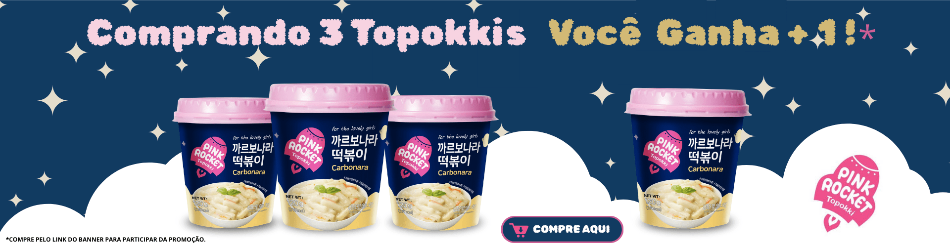 Compre 3 Topokki + Ganha 1
