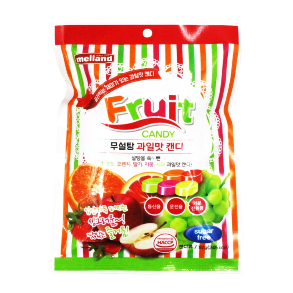 Bala Coreana Sem Açúcar Sabor Frutas Melland - 92 gramas