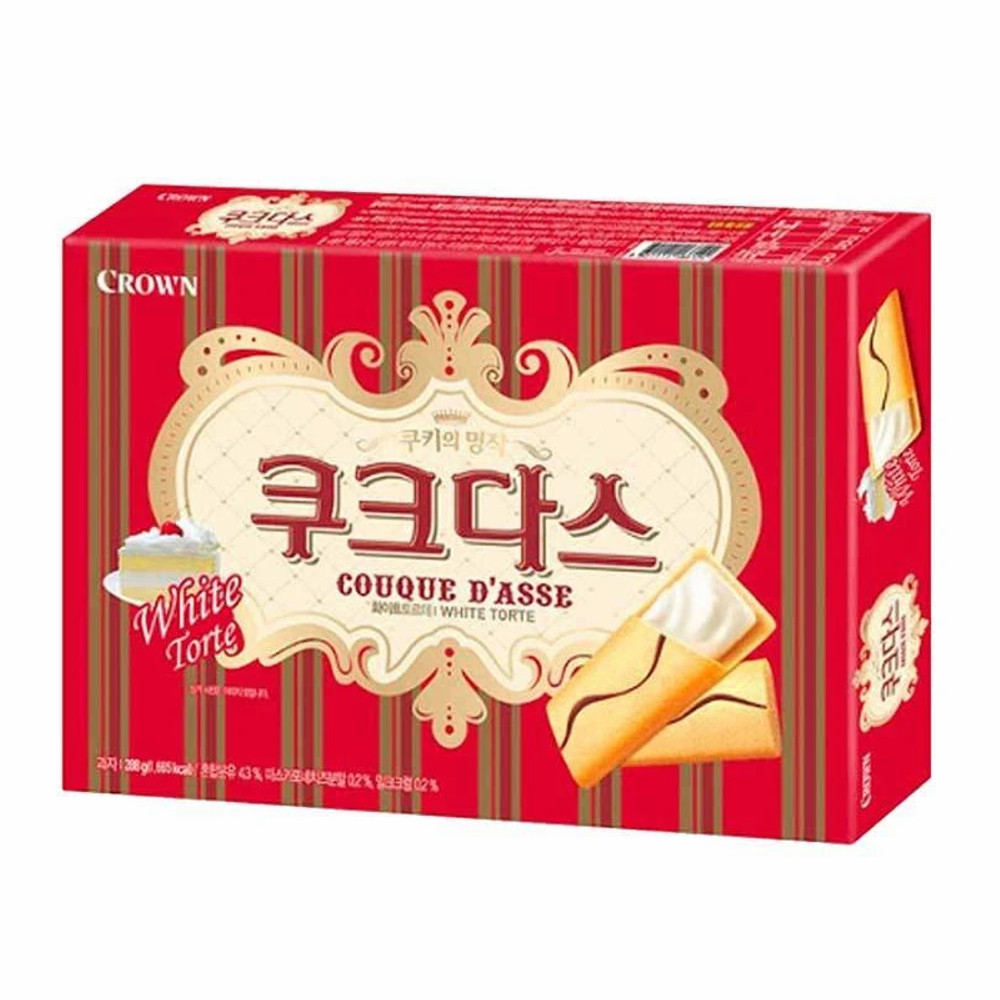 Biscoito Coreano com Creme de Leite Mascarpone Couque D'Asse Crown - 72 gramas