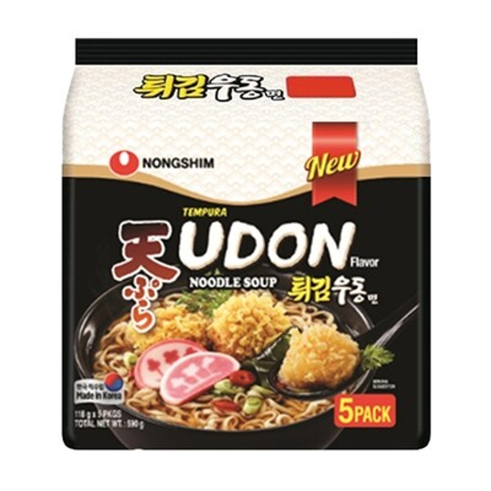 Kit Lamen Coreano Udon Tempura Noodle Soup Nongshim 118g - 5 pacotes