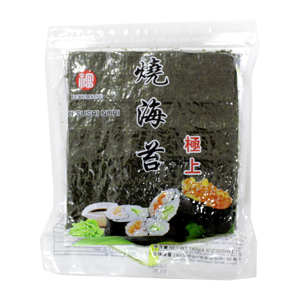 Nori Alga para Sushi e Temaki com 50 Folhas Fukumatsu - 140 gramas