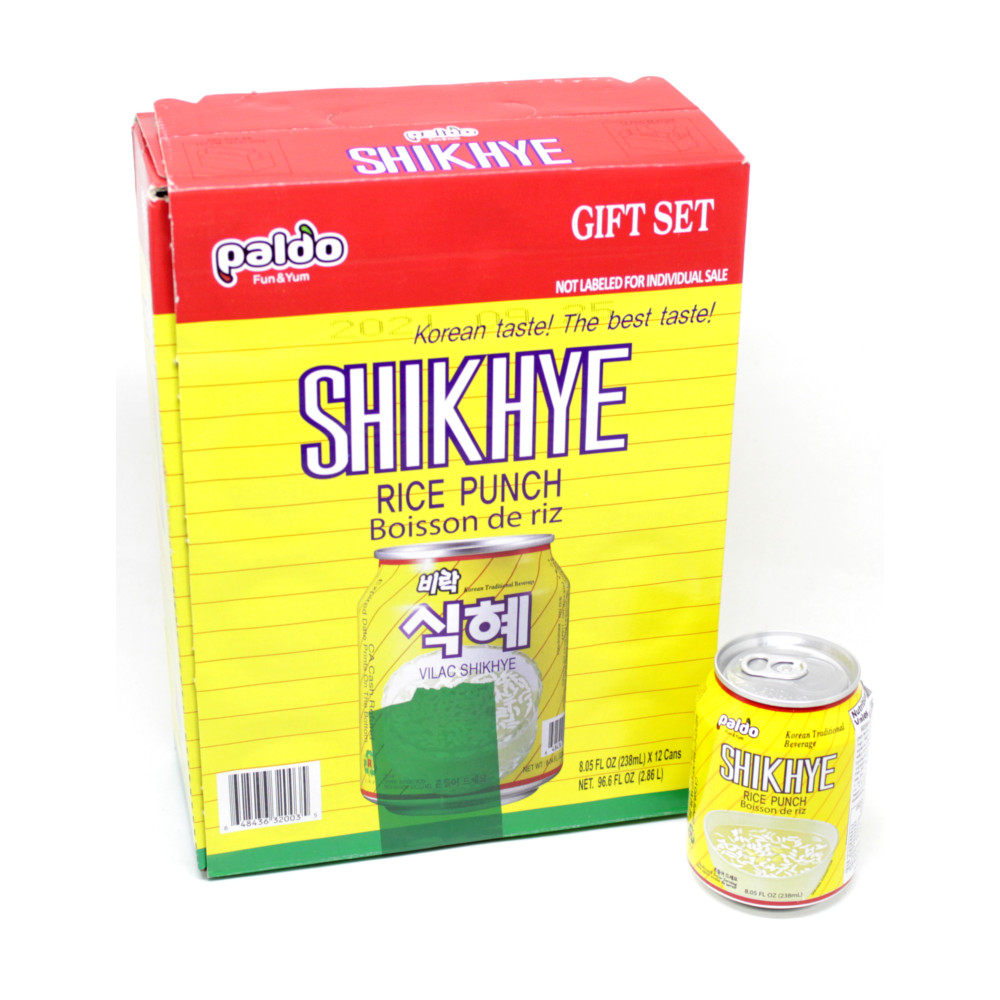 Caixa de Bebida Coreana Adocicada de Arroz Shikhye Paldo  - 12 Latas