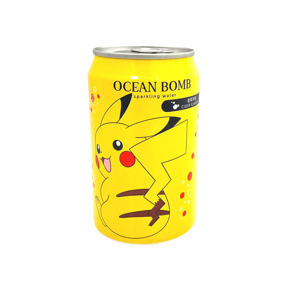 Refrigerante Pokemon Pikachu Água Gaseificada Sabor Cidra Ocean Bomb - 330mL