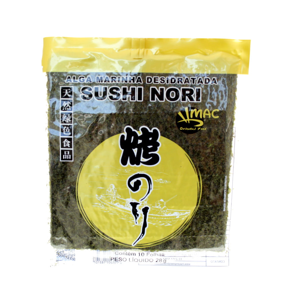 Alga Marinha Nori para Sushi e Temakis C/10 Folhas Yaki Sushi Nori Gold Brand  MAC - 28 gramas 
