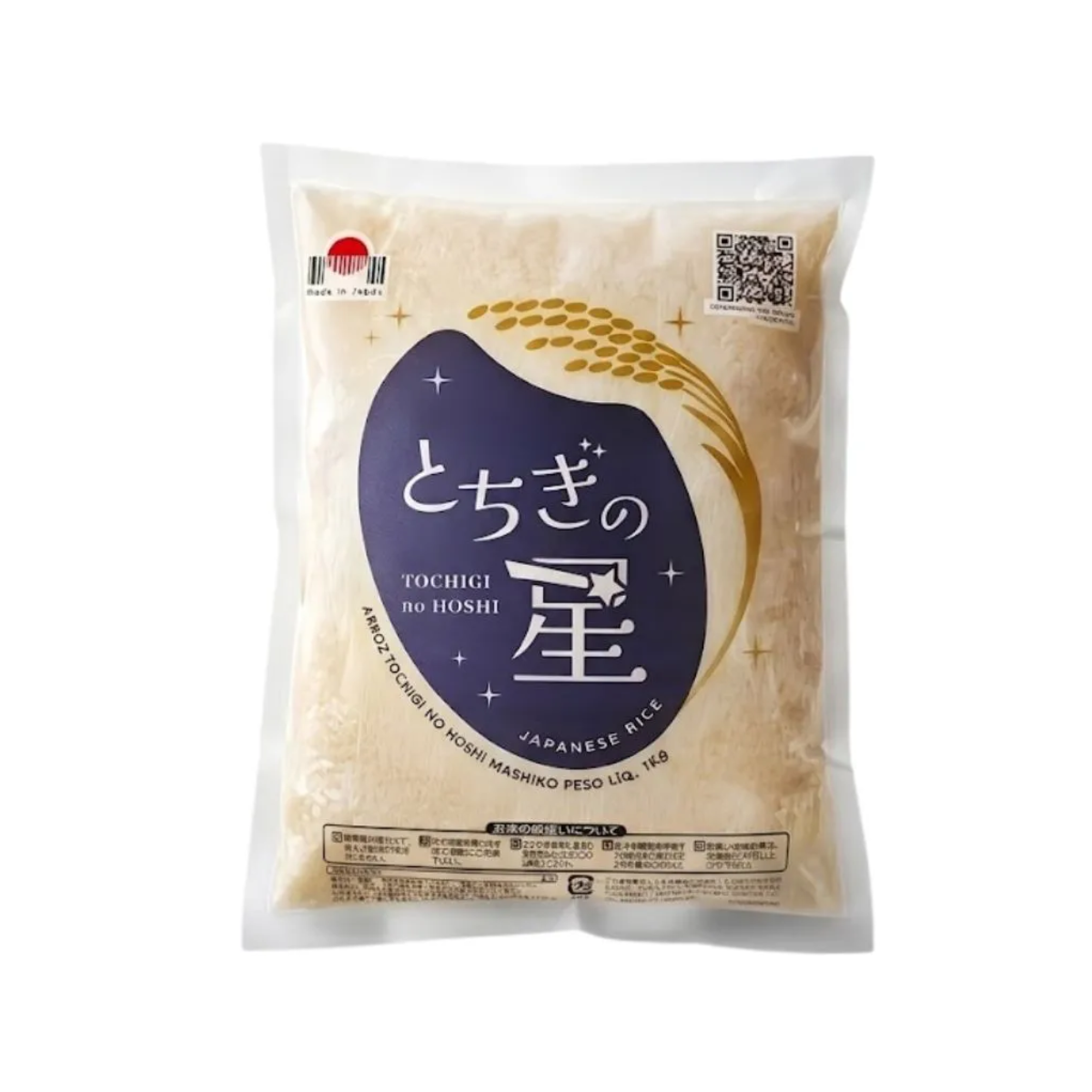 Arroz Branco Japonês Tochigi no Hoshi Mashiko Grão Curto - 1Kg