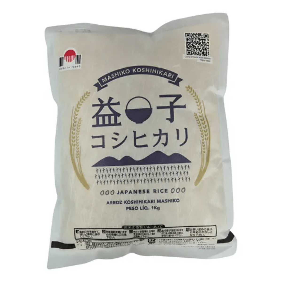 Arroz Japonês Koshihikari Premium Mashiko Grão Curto - 1Kg
