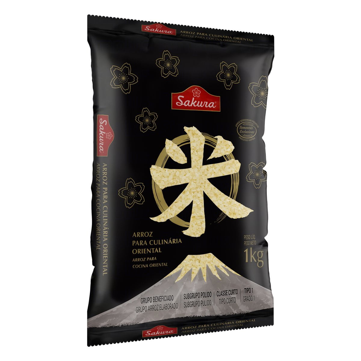 Arroz tipo Japonês Koshihikari Premium Sakura Grão Curto - 1Kg
