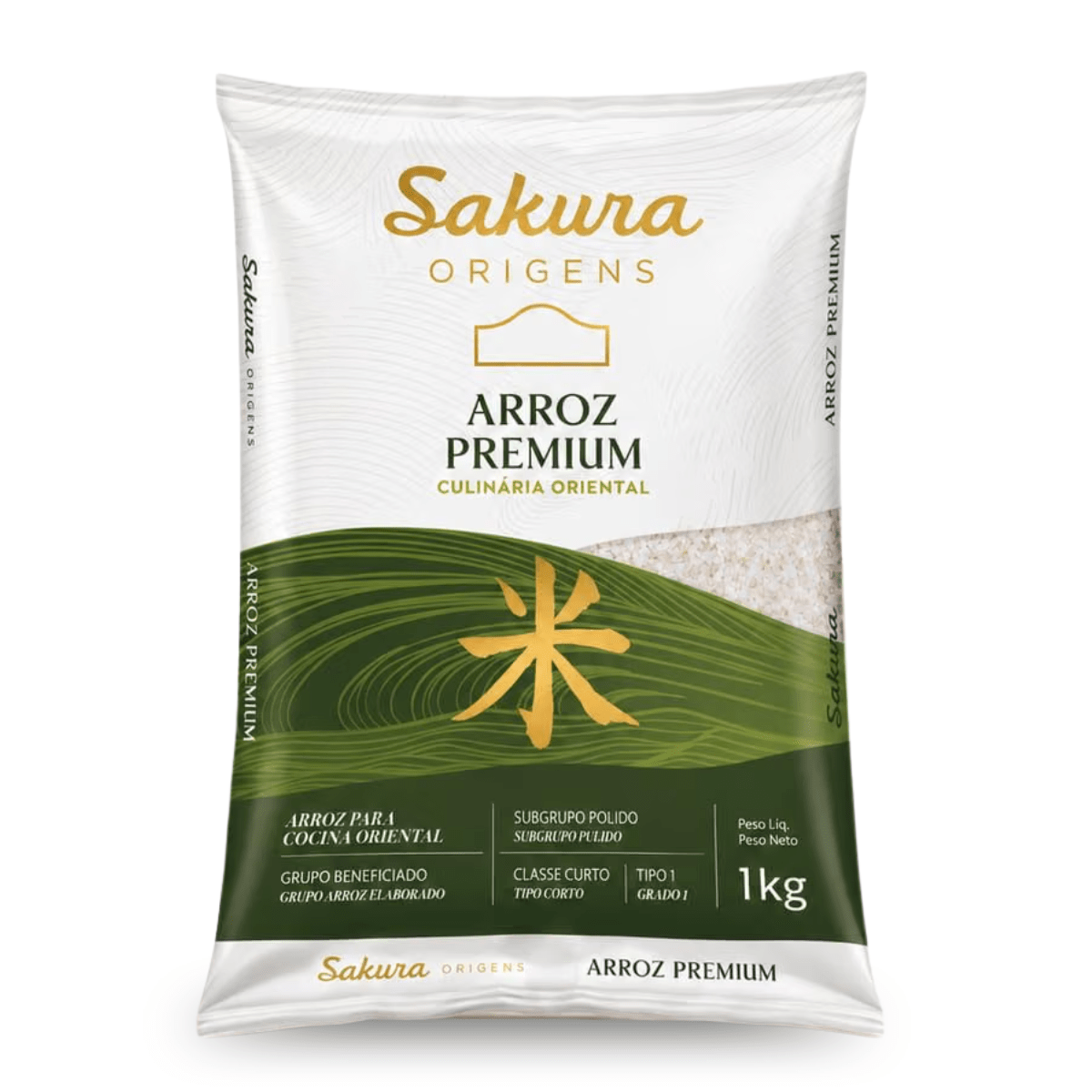 Arroz tipo Japonês Koshihikari Premium Sakura Grão Curto - 1Kg