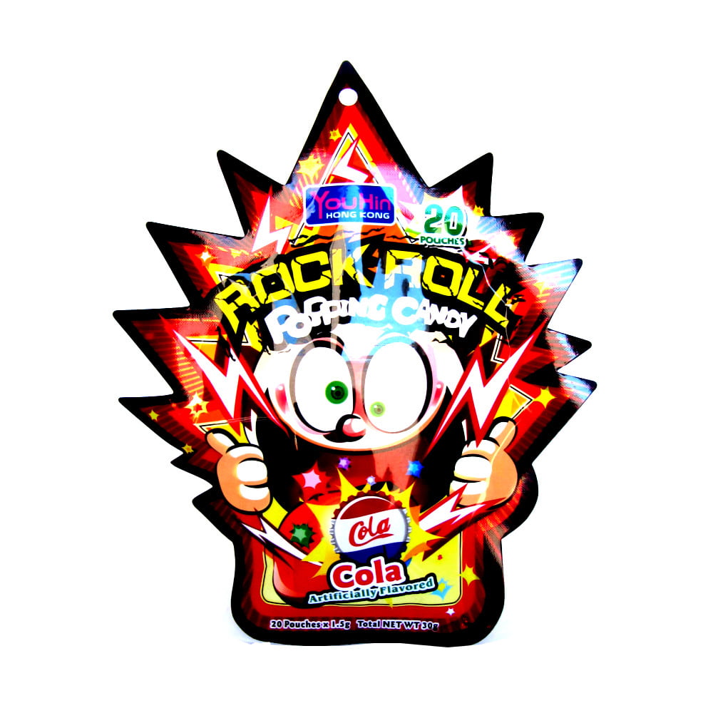 Bala Explosiva Sabor Cola Rock Roll Popping Candy - 30 gramas
