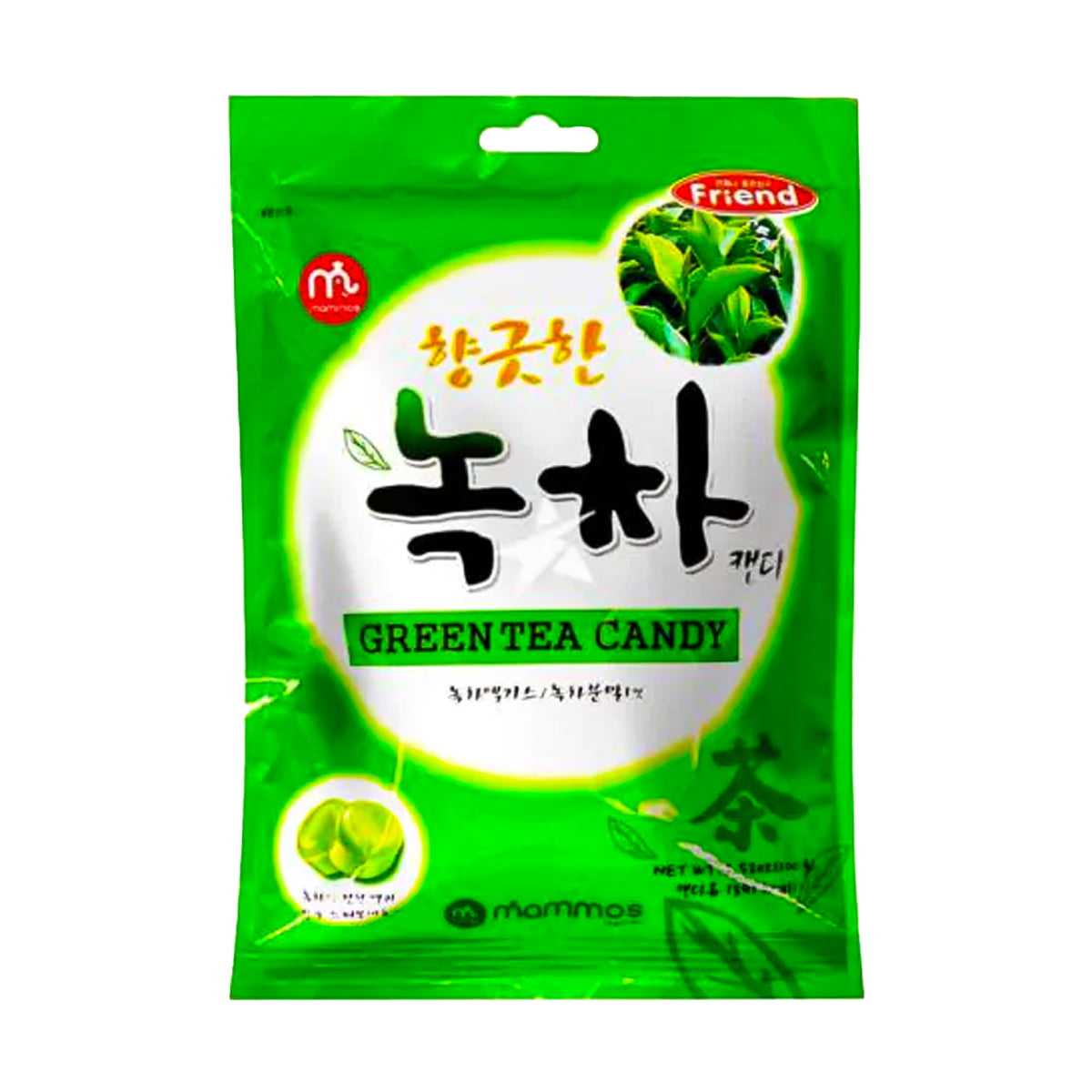 Bala Coreana Sabor Chá Verde Mammos - 100 gramas 