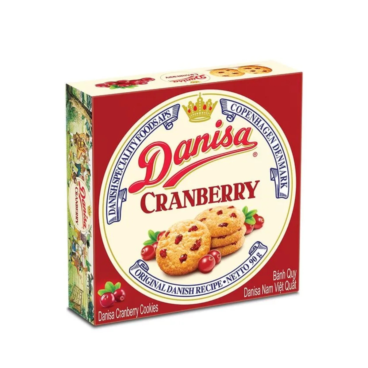 Biscoitos Cookies Danisa Amanteigados Sabor Cranberry - 90 gramas