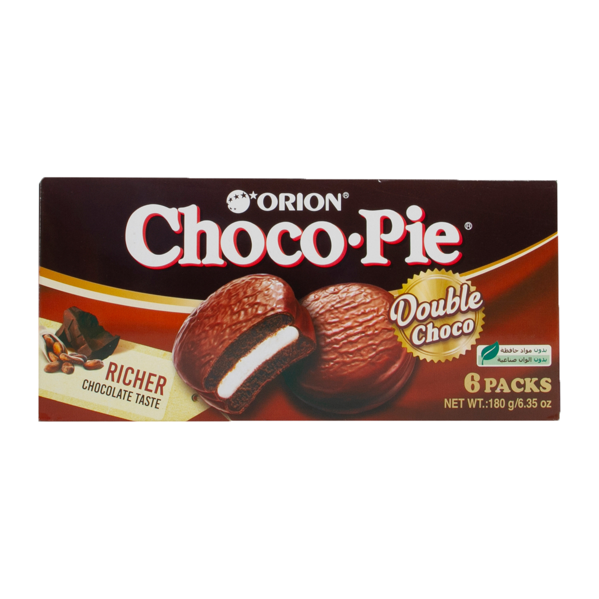 Bolinho de Chocolate Choco Pie Double Choco Orion 180 Gramas - 6 unidades