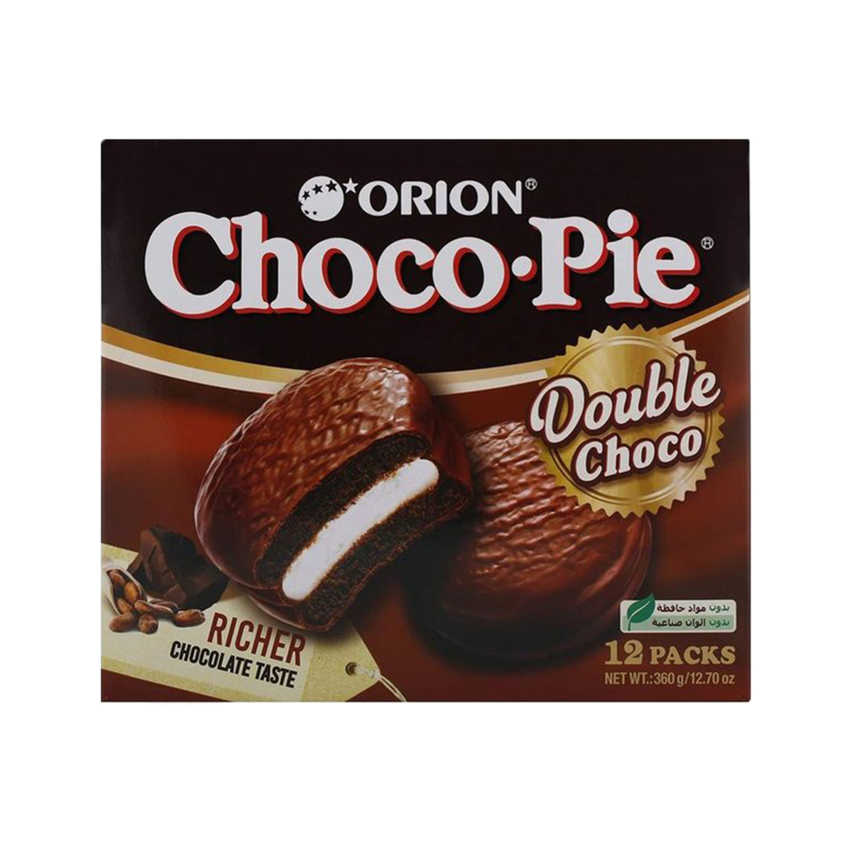 Bolinho de Chocolate Choco Pie Double Choco Orion 360 gramas - 12 unidades
