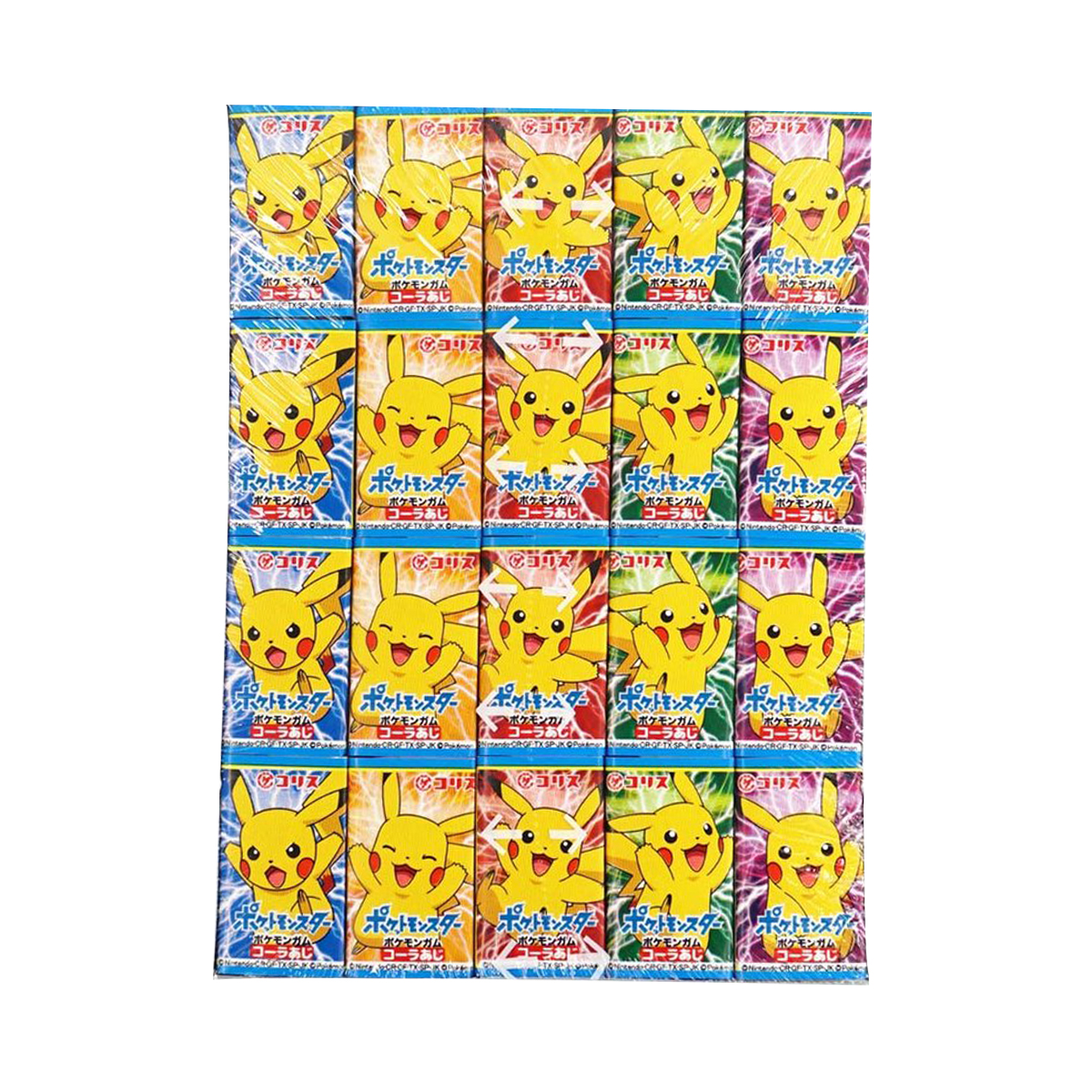 Caixa de Chiclete Japonês Pokémon Pikachu Sabor Cola - 60 unidades
