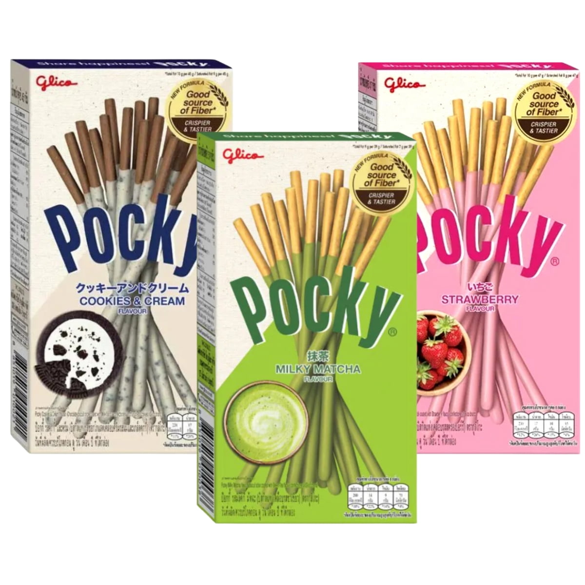 Kit Pocky Biscoito de Palito - 3 Sabores