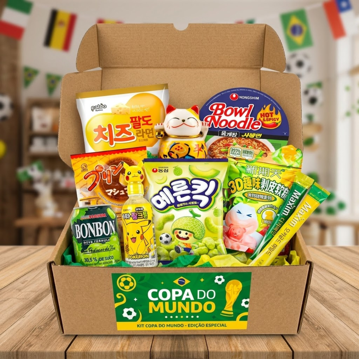 Kit Produtos Orientais Hachi8 Box - Versão Comemorativa Copa do Mundo 2026 versão BRASIL