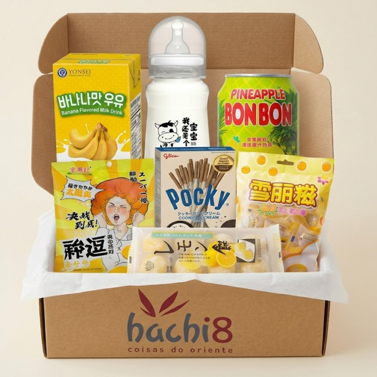 Kit Produtos Orientais Hachi8 Box - Versão Comemorativa Dia do Consumidor Produtos Cor Amarela