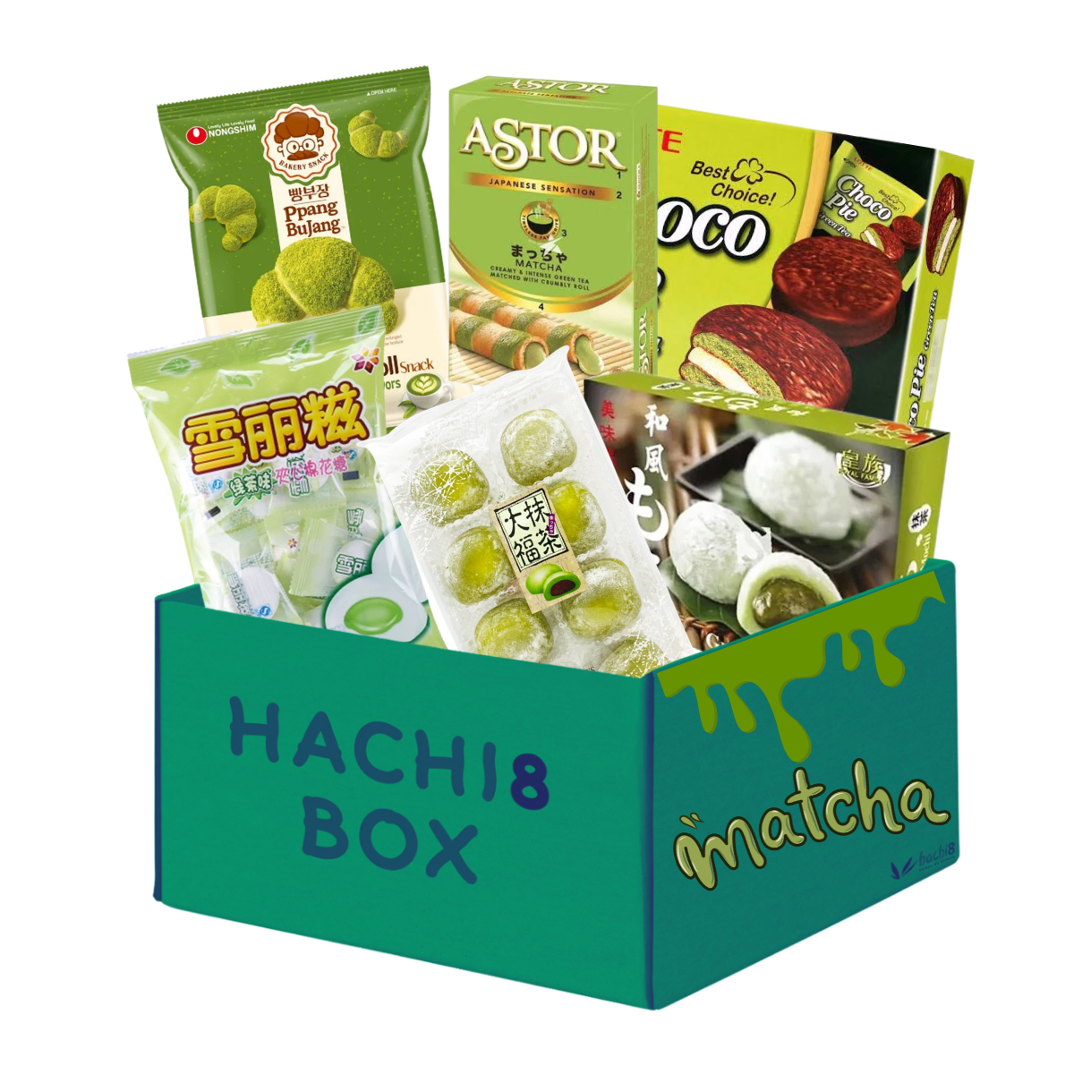 Kit Produtos Orientais Hachi8 Box - Versão DOCES E SALGADOS DE MATCHÁ