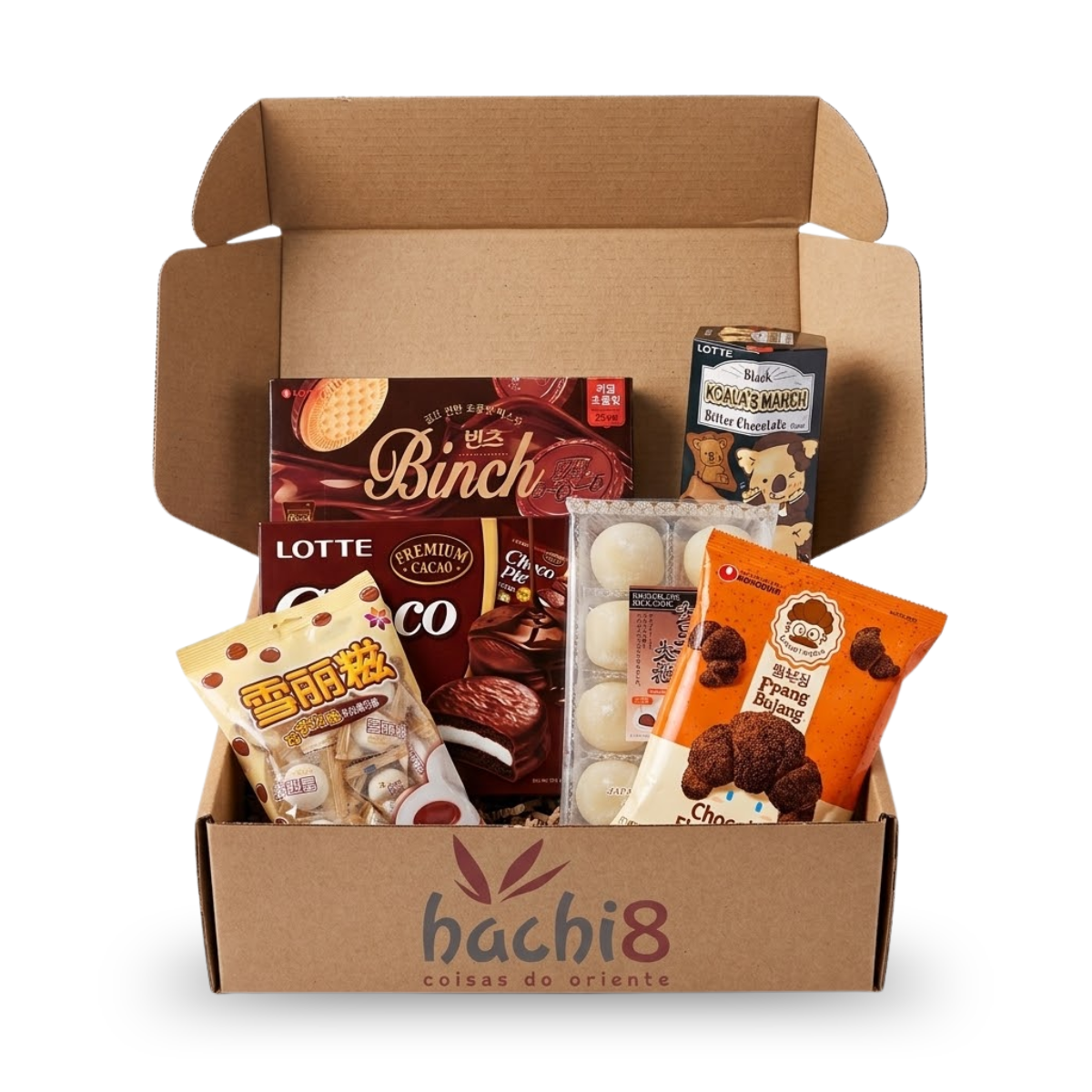Kit Produtos Orientais Hachi8 Box - Versão Sabor Chocolate