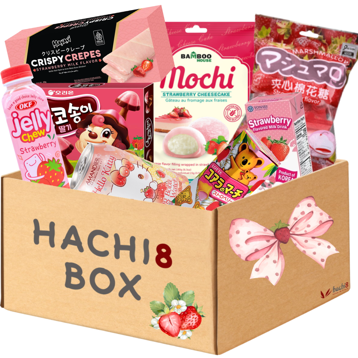 Kit Produtos Orientais Hachi8 Box - Versão Sabor Morango