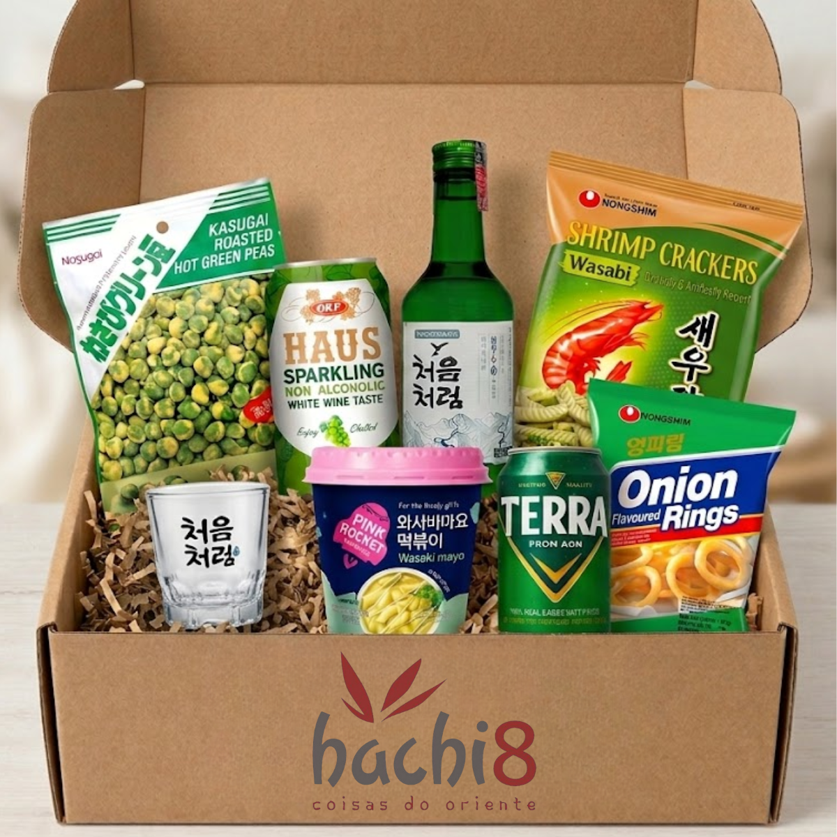 Kit Wasabi & Korean Favorites – Experiência Asiática Completa (7 Itens) + COPO SOJU BRINDE