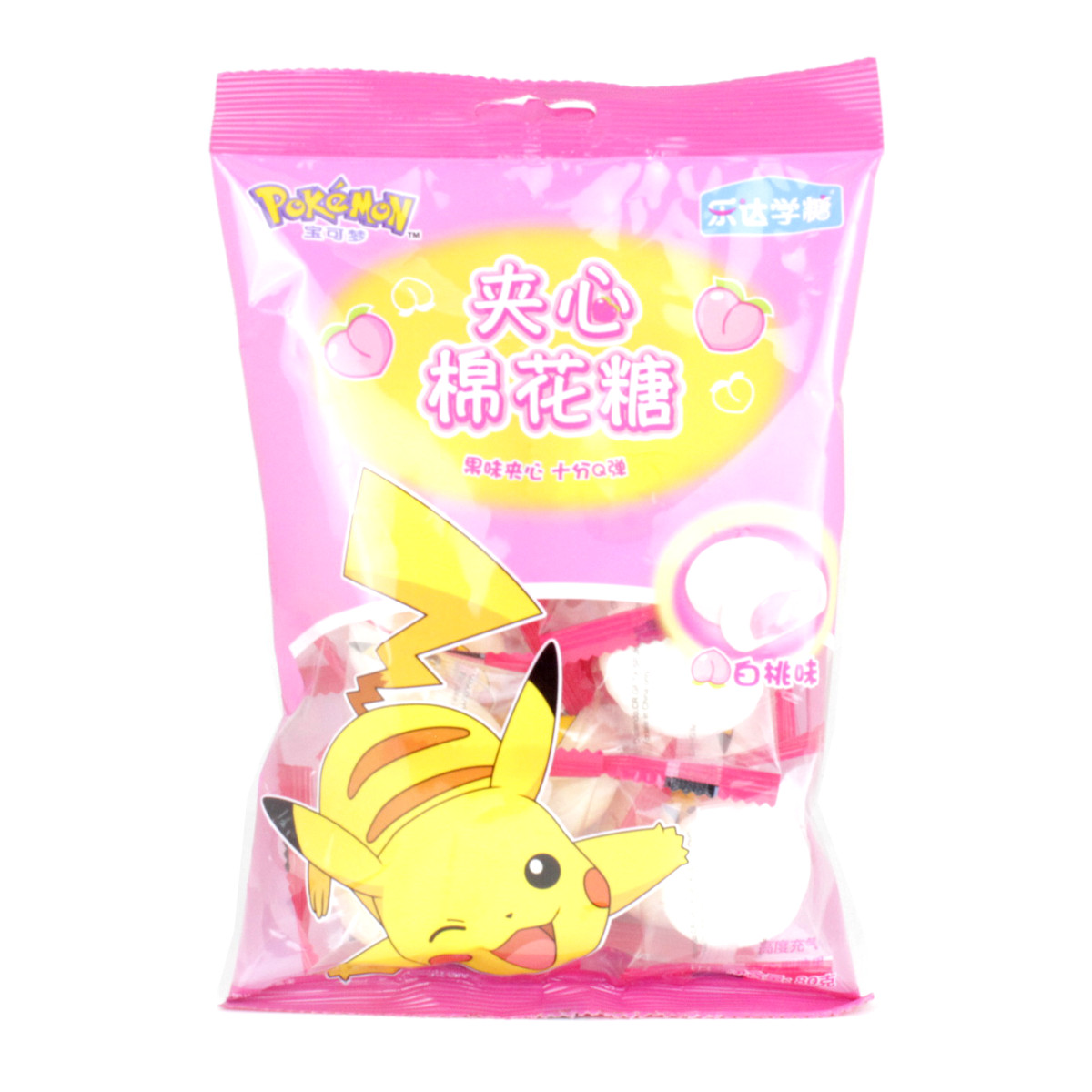 Marshmallow Recheado com Pêssego Pokemon - 80 gramas
