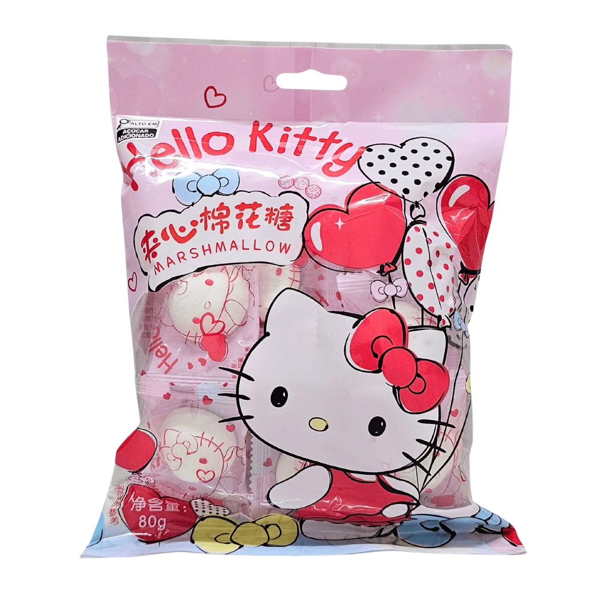 Marshmallow Recheado Sabor Morango Hello Kitty Sanrio - 80 gramas