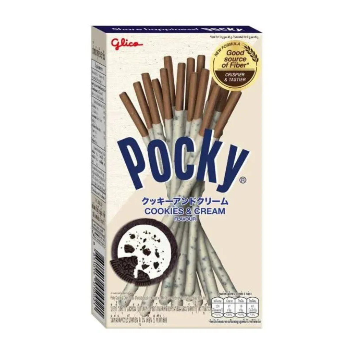 Pocky Biscoito Palito  Sabor Cookies& Cream Flauvor Glico - 41 gramas