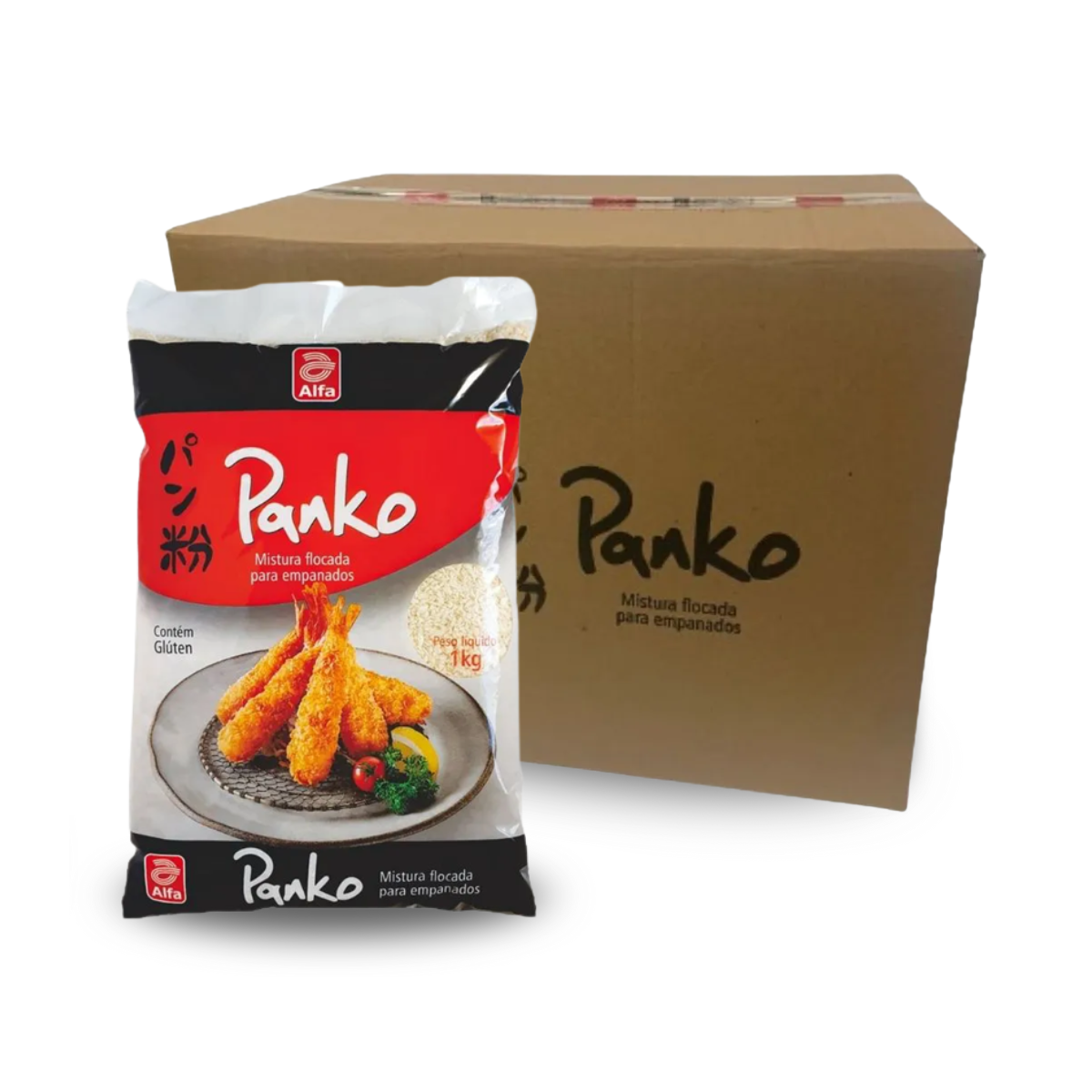 Caixa de Farinha Panko para Empanados Mistura Flocada  Alfa -10 Kg (10 Pacotes)