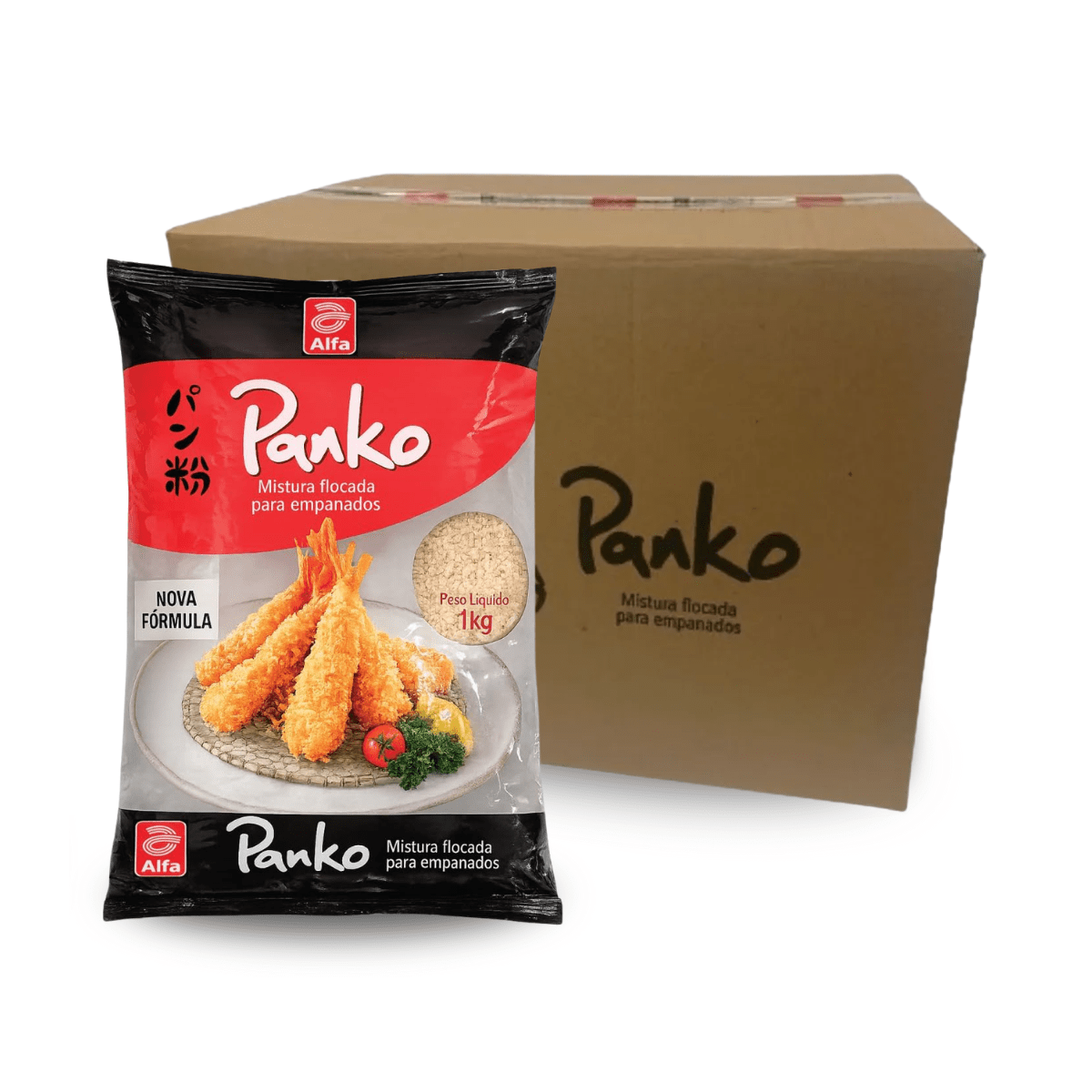 Caixa de Farinha Panko para Empanados Mistura Flocada  Alfa -10 Kg (10 Pacotes)