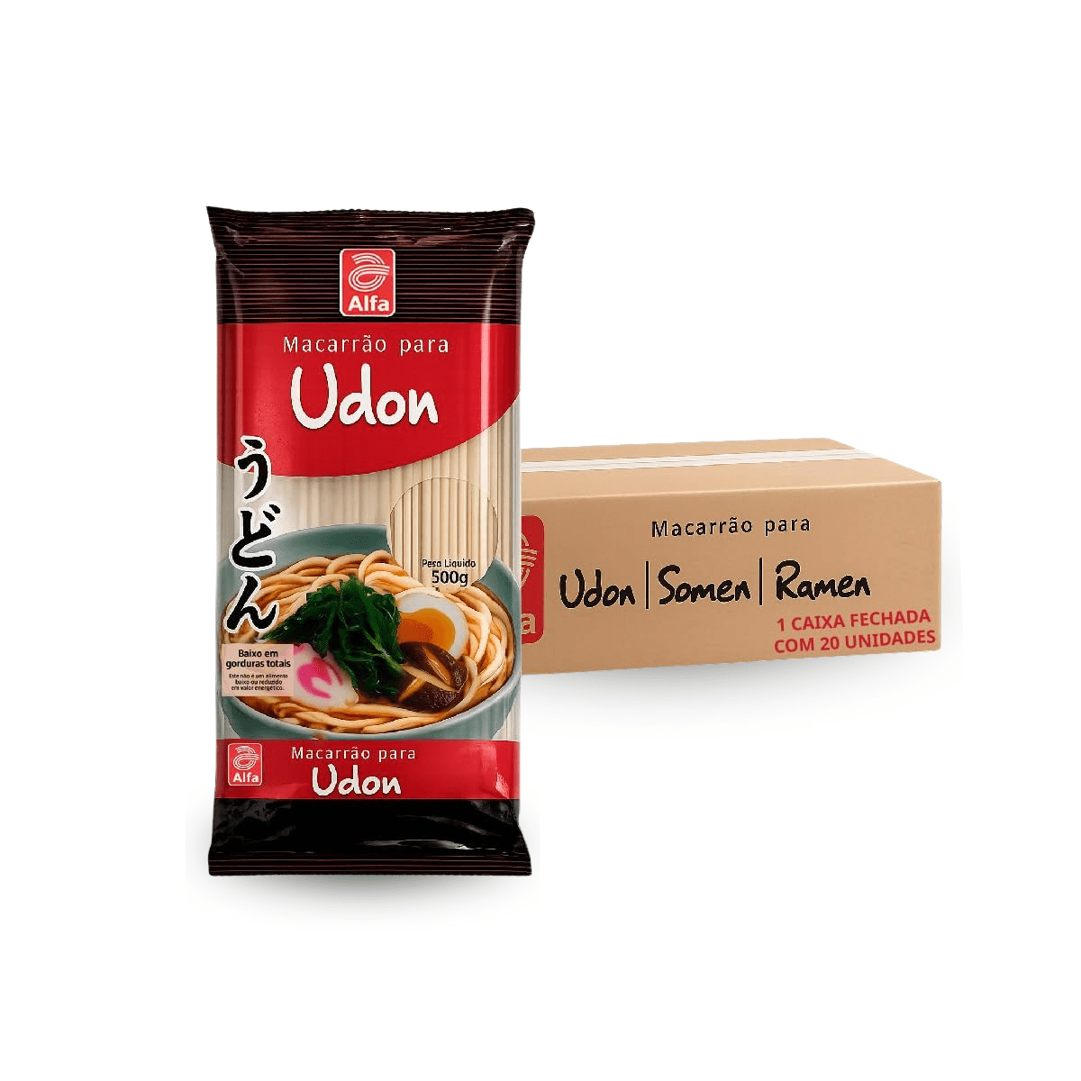 Caixa de Macarrão Udon Alfa - 20 Pacotes