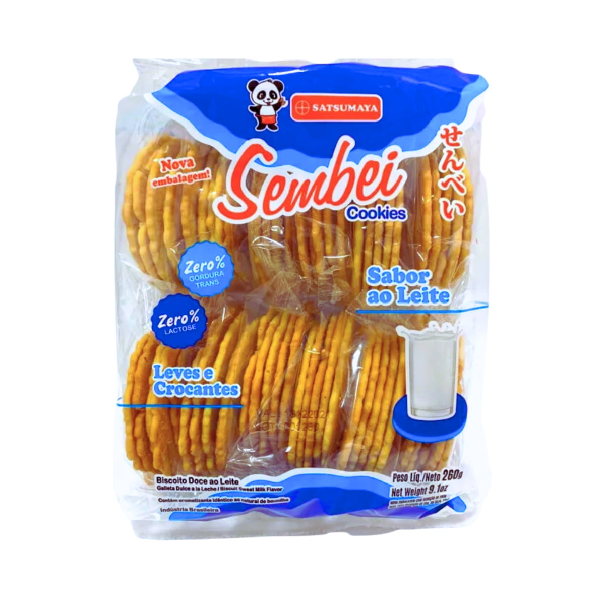 Cookies Sembei sabor ao Leite Satsumaya - 260 gramas