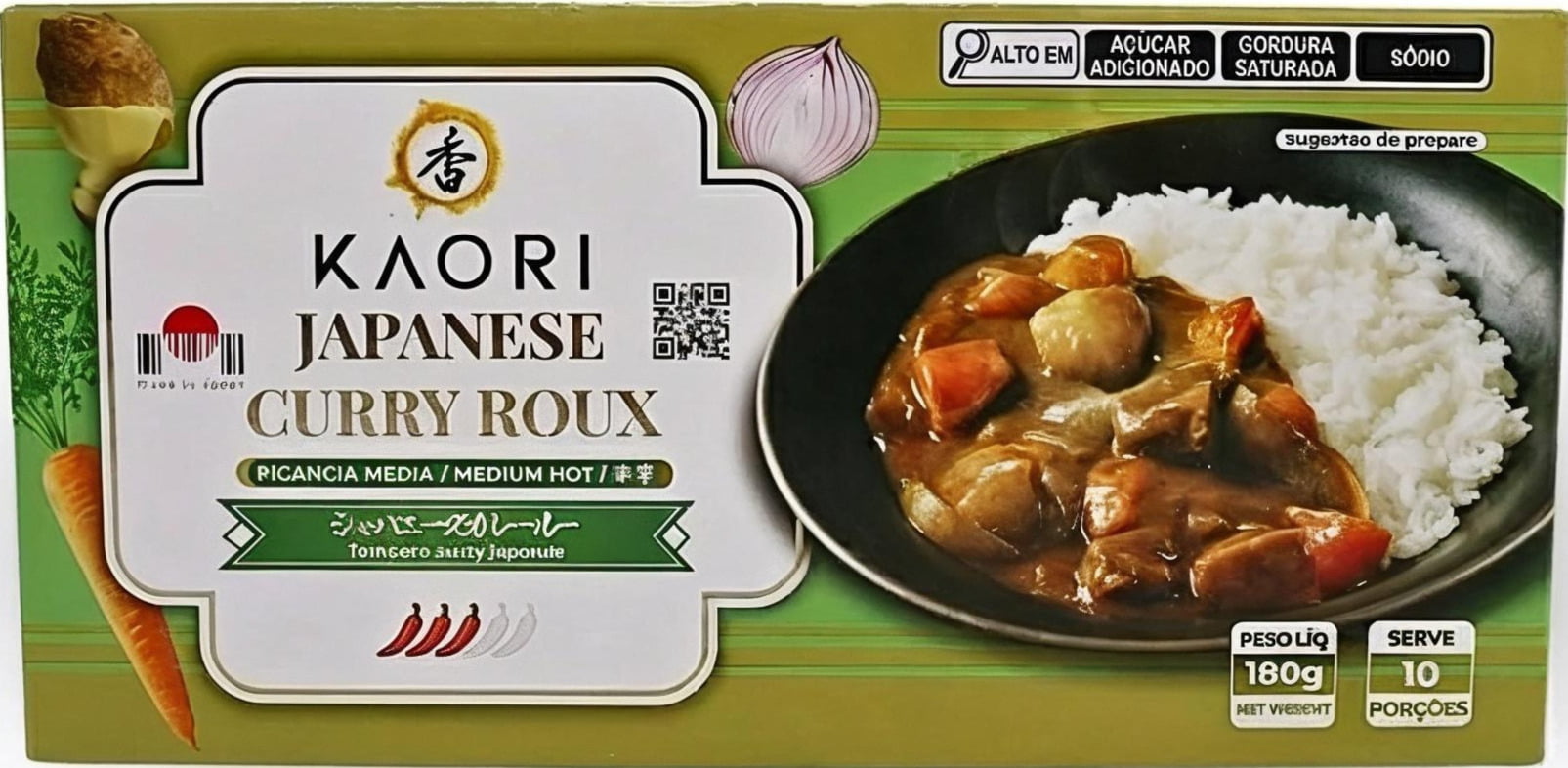 Karê Curry Japonês em Tablete Kaori Chukara (Médio) 180g - Rende 10 Porções