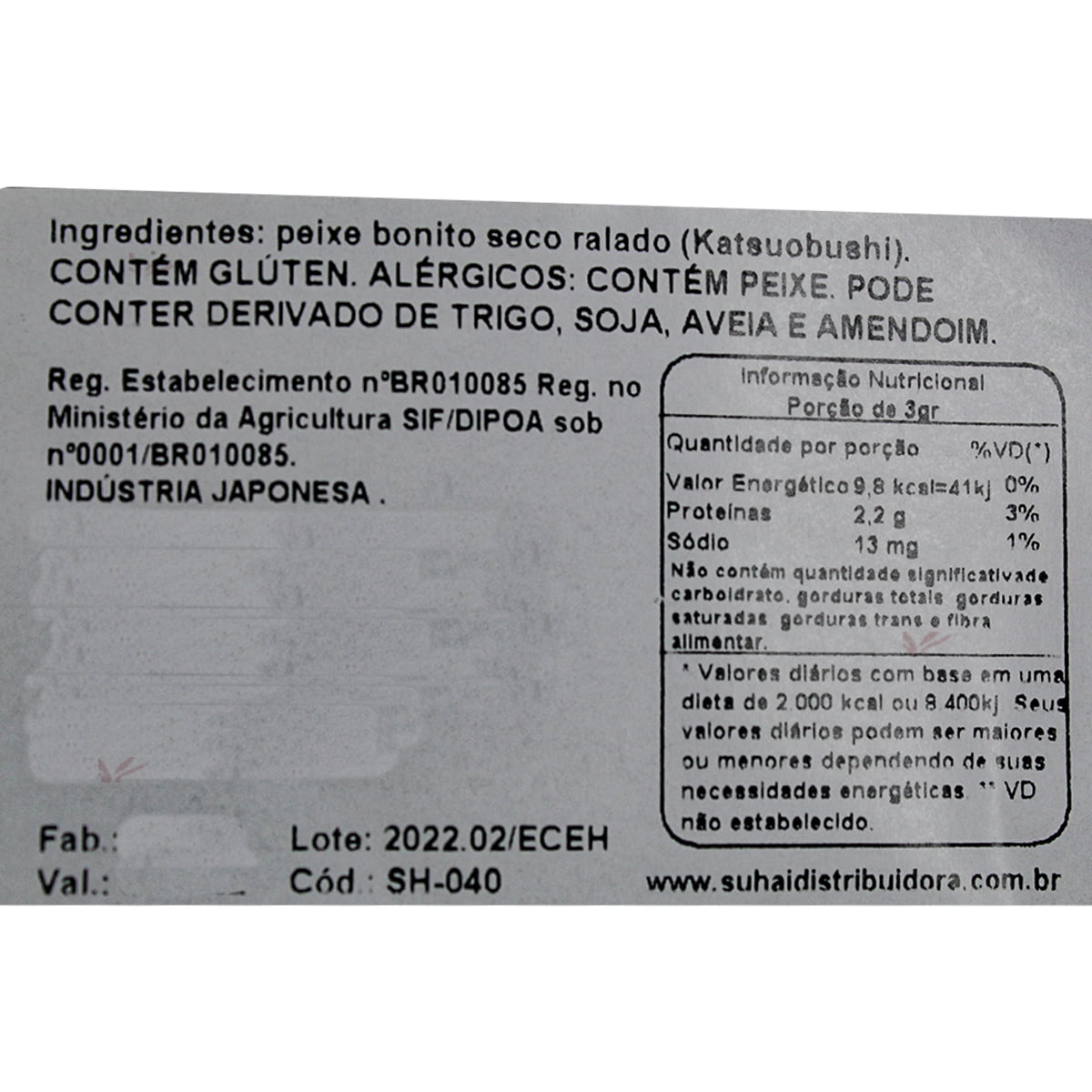 Katsuobushi Tempero de Peixe Bonito em Flocos Suhai - 20 gramas