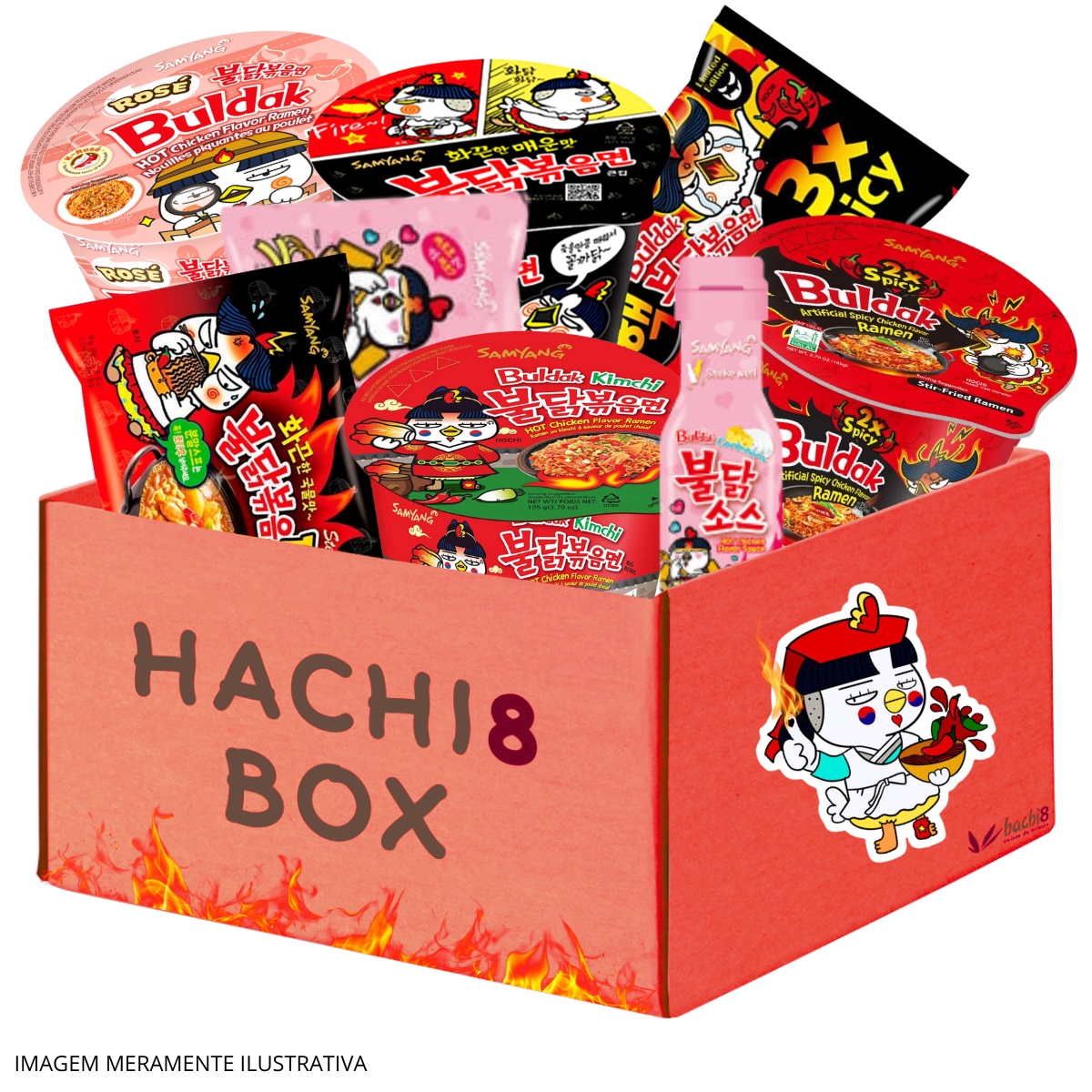 Kit Hachi8 Box Super Fã Buldak - 7 copos