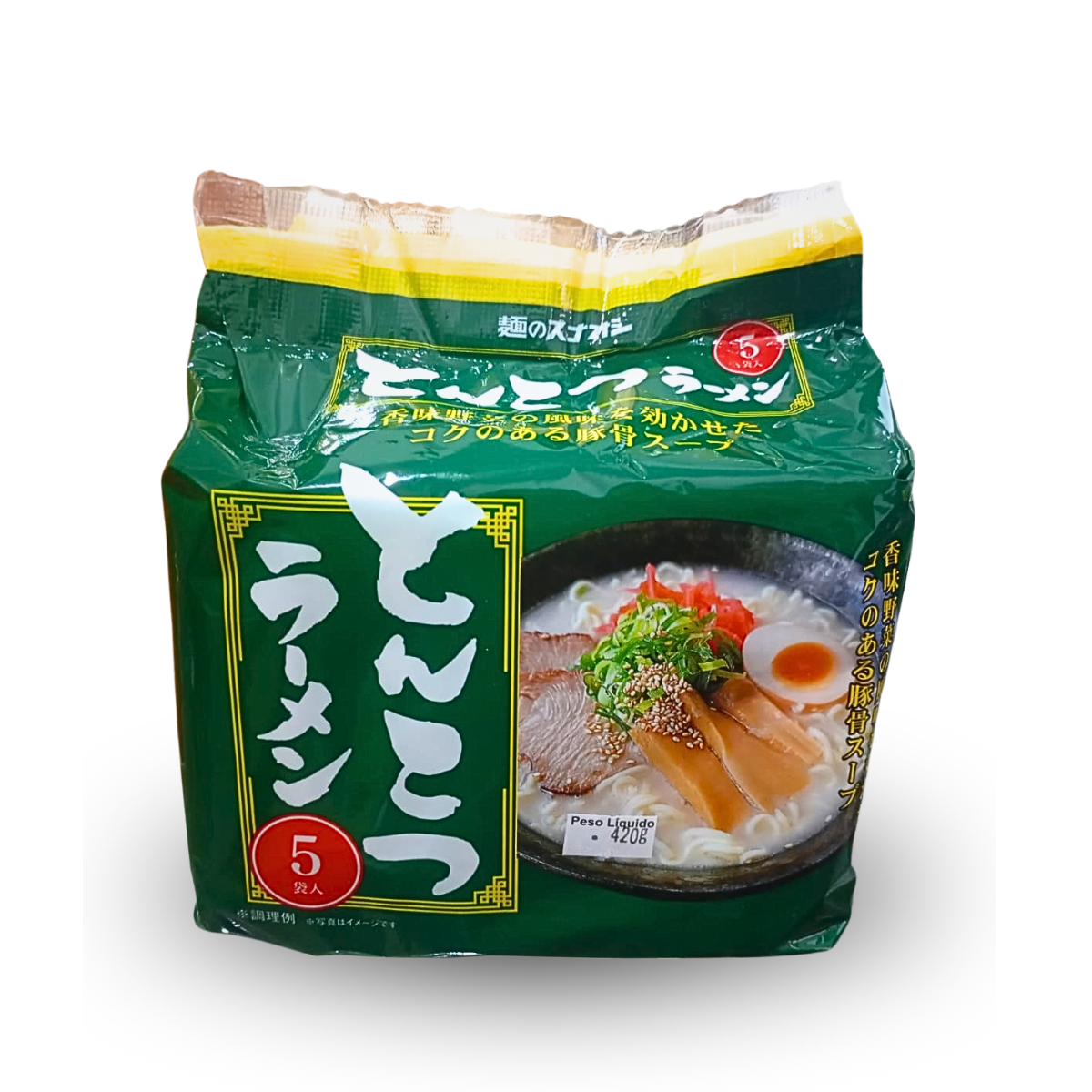 Kit Macarrão Instantâneo Japonês Sunaoshi Tonkotsu Caldo de Porco - 5 Unidades