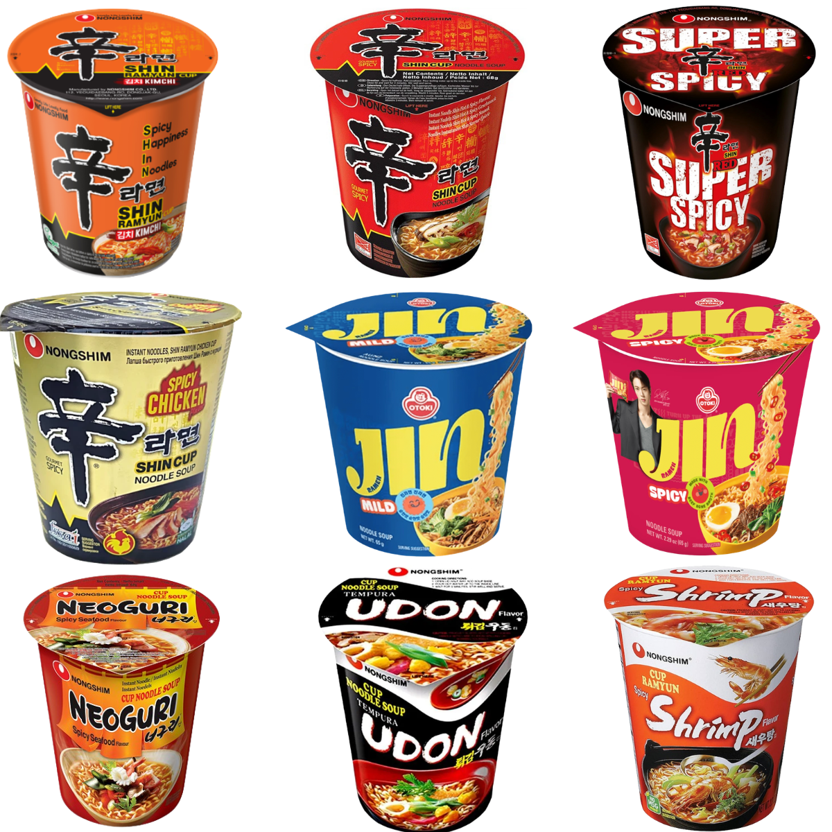 Kit Macarrão Lamen Copo Coreano KFood - 9 Sabores