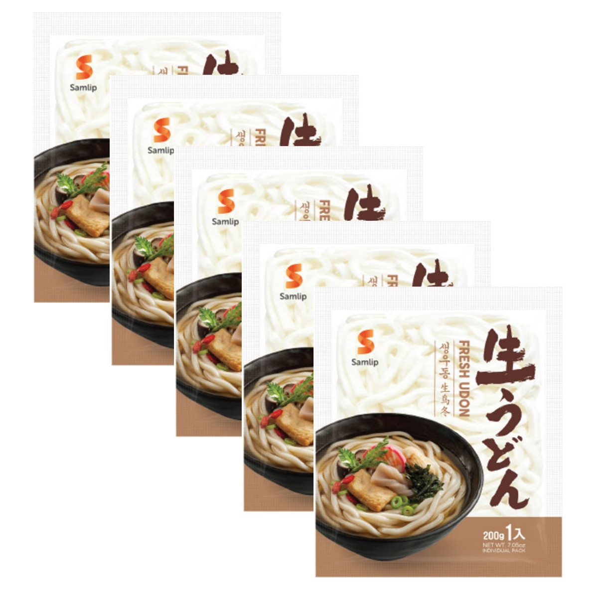 Kit Macarrão Oriental Fresh Udon Pré-Cozido sem Tempero 200 gramas - 5 Pacotes