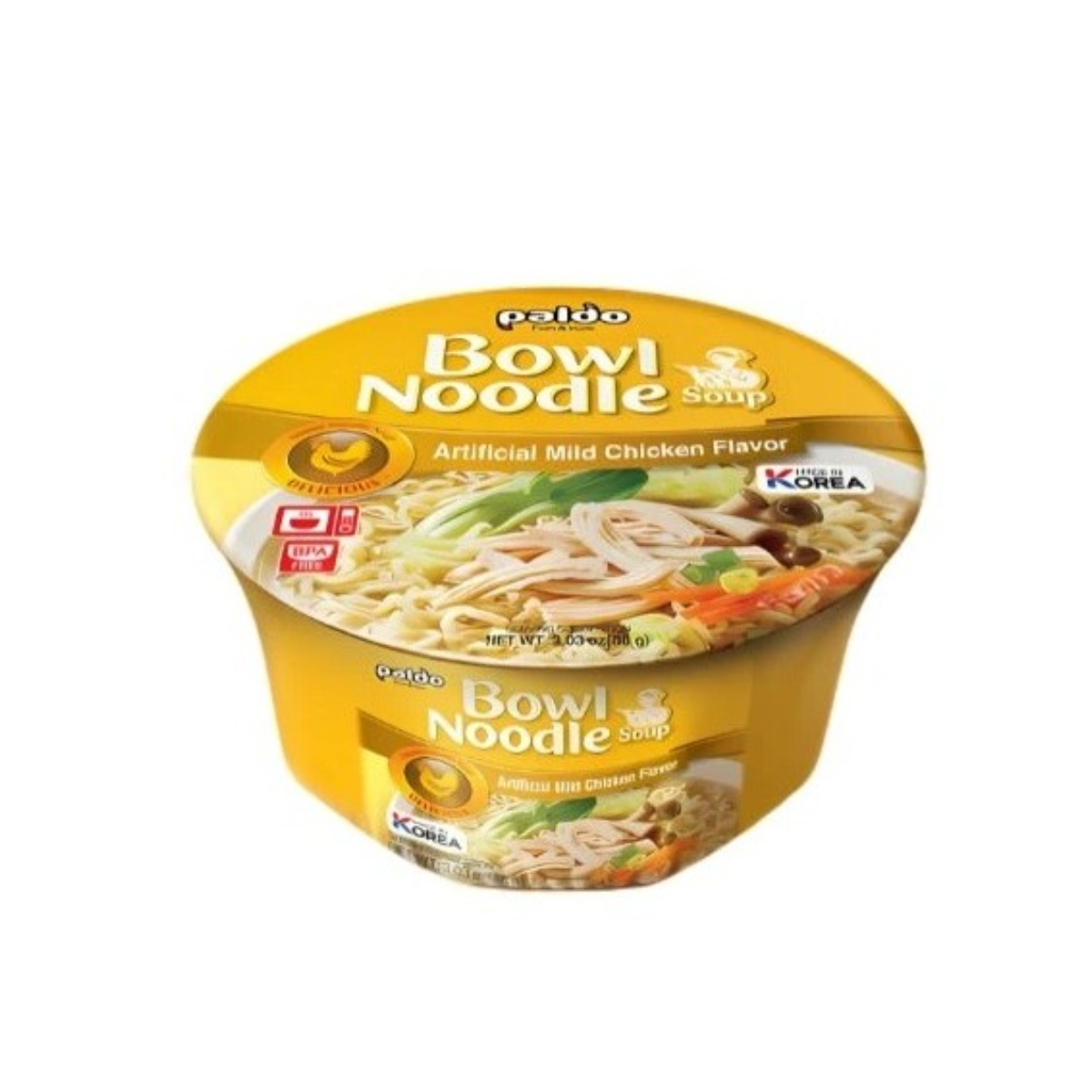 Lamen Coreano Bowl Noodle Sabor Frango Mild Paldo Copo - 86 gramas