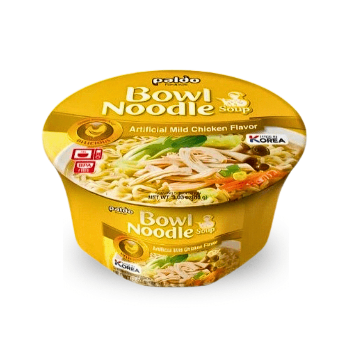 Lamen Coreano Bowl Noodle Sabor Frango Mild Paldo Copo - 86 gramas