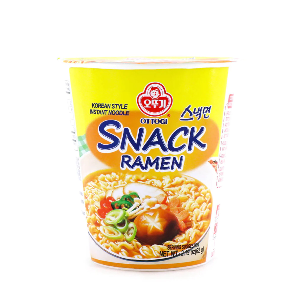 Lamen Coreano Picante Snack Ramen Ottogi Copo - 62 gramas