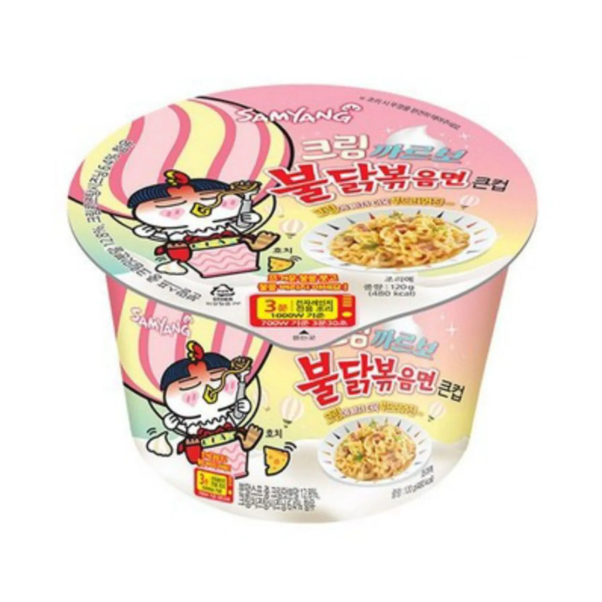 Lamen Coreano Super Picante Buldak Cream Frango e Queijo Cremoso Carbonara Big Bowl - 120g