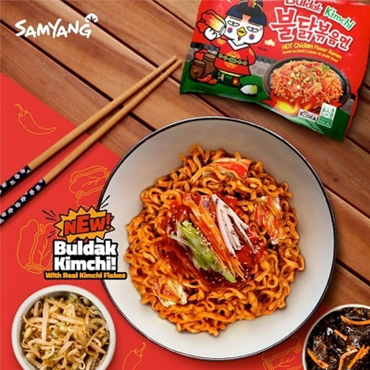 Lamen Coreano Super Picante Buldak Kimchi Samyang 135g Hachi8