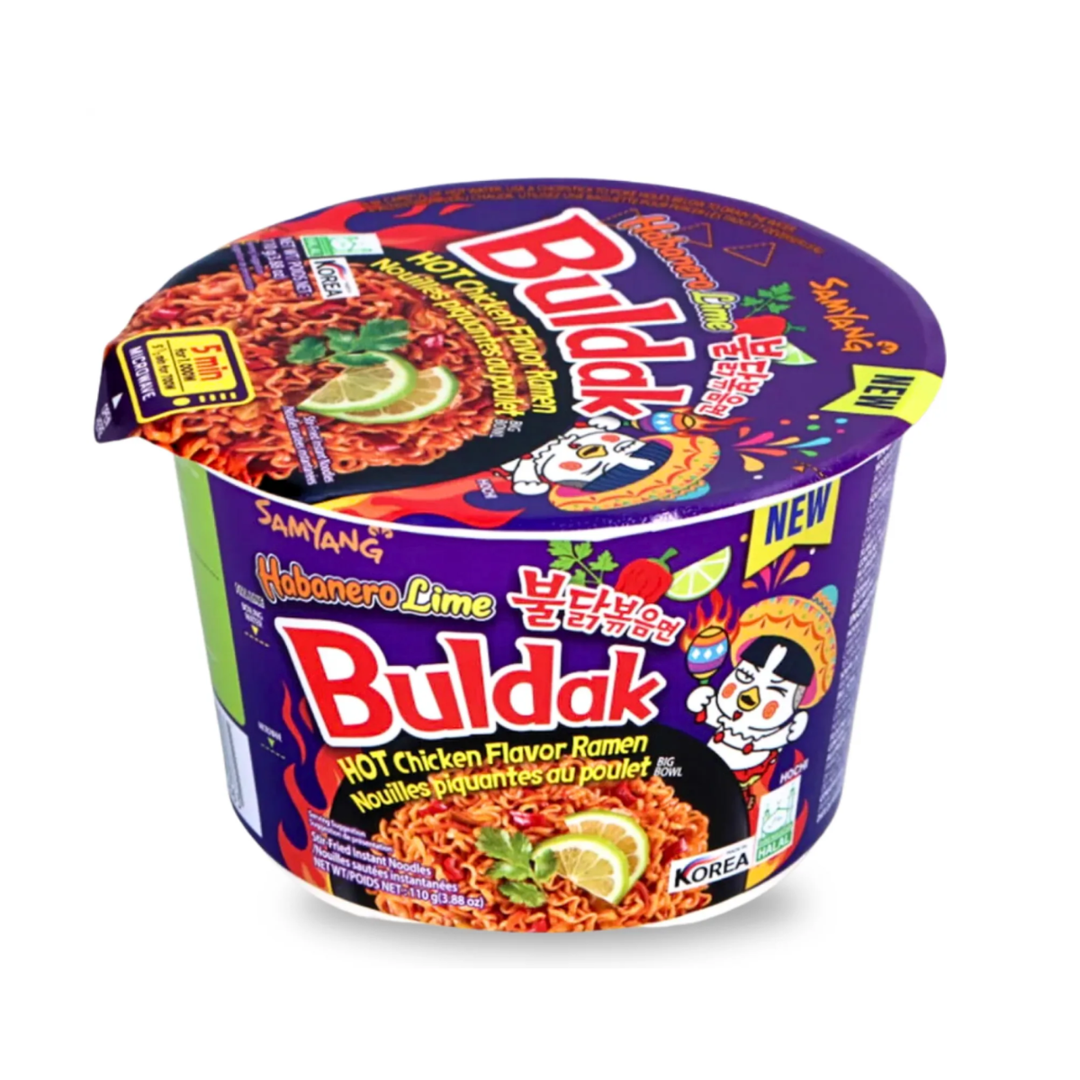 Lamen Coreano Super Picante de Frango e Pimenta Habanero com Limão Buldak Big Bowl Samyang - 110g