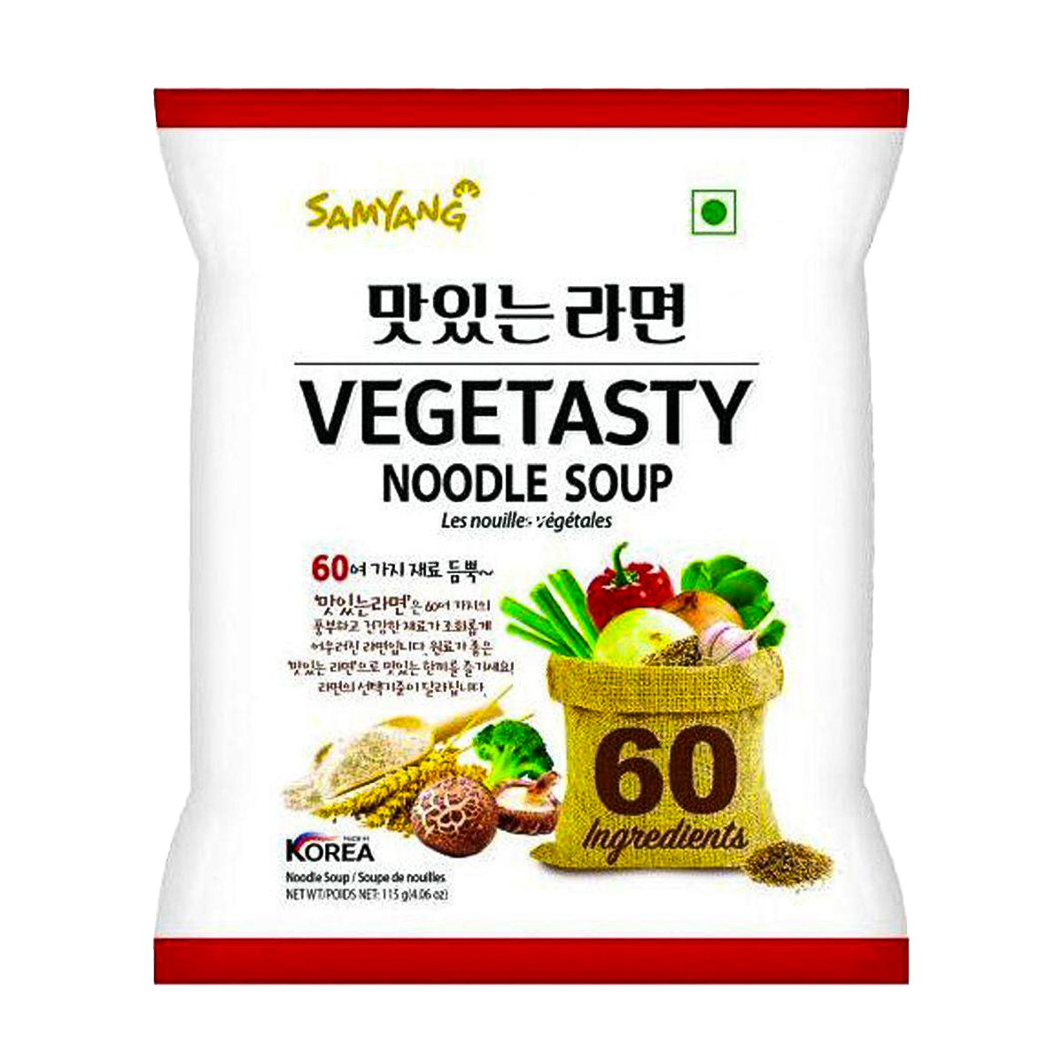 Lamen Coreano Vegetariano VEGETASTY Samyang - 115 gramas