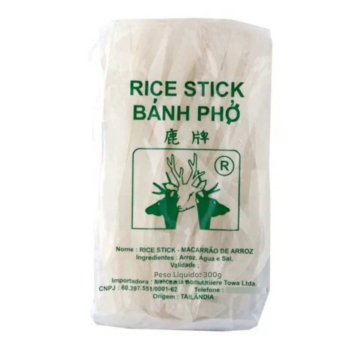 Macarrão de Arroz Largo Rice Stick 10mm - 300 gramas