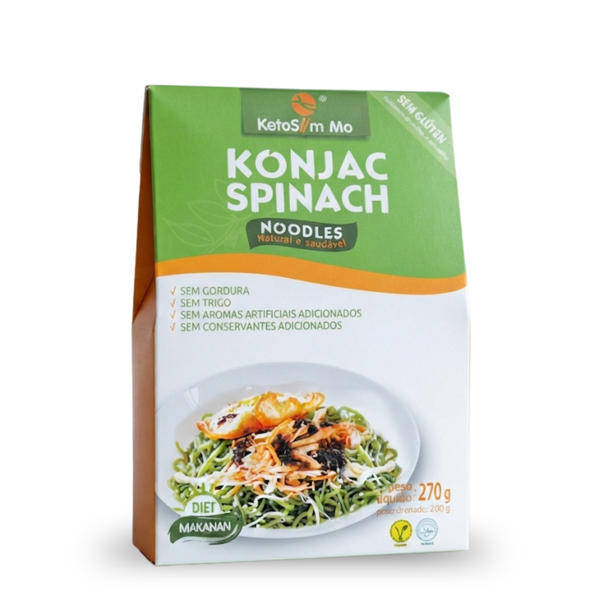 Macarrão de Konjac e Espinafre KetoSlim Mo - 270 Gramas