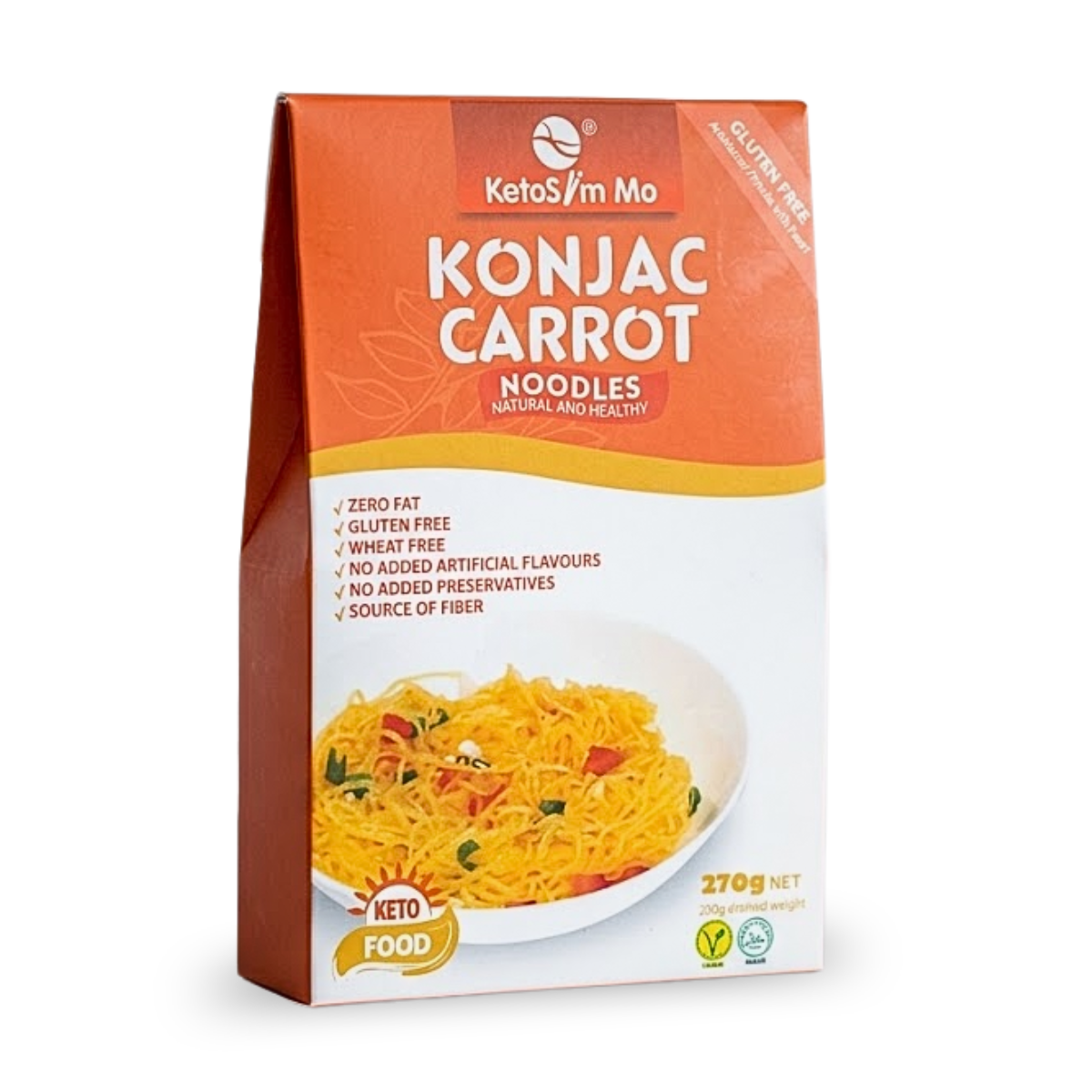 Macarrão de Konjac Sabor Cenoura KetoSlim Mo - 270 Gramas
