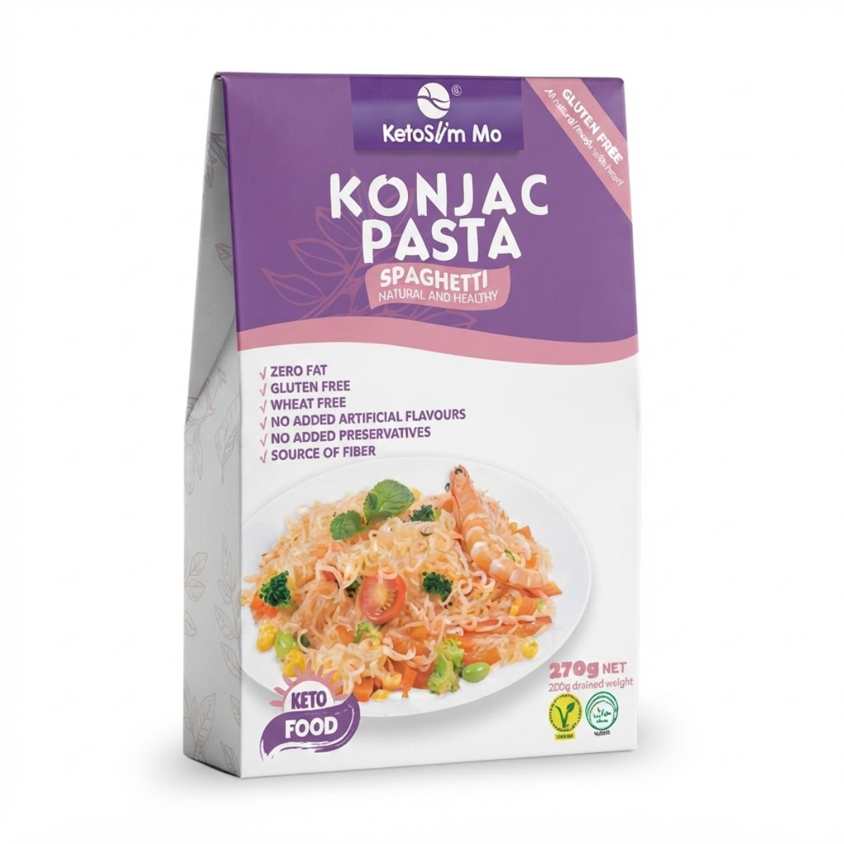 Macarrão de Konjac tipo Espaguete KetoSlim Mo - 270 Gramas