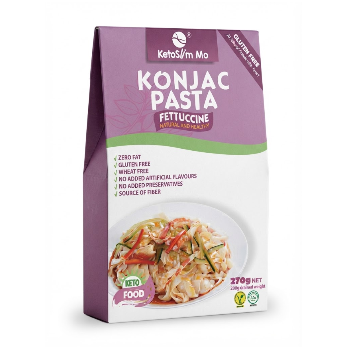 Macarrão de Konjac tipo Fettuccine KetoSlim Mo - 270 Gramas